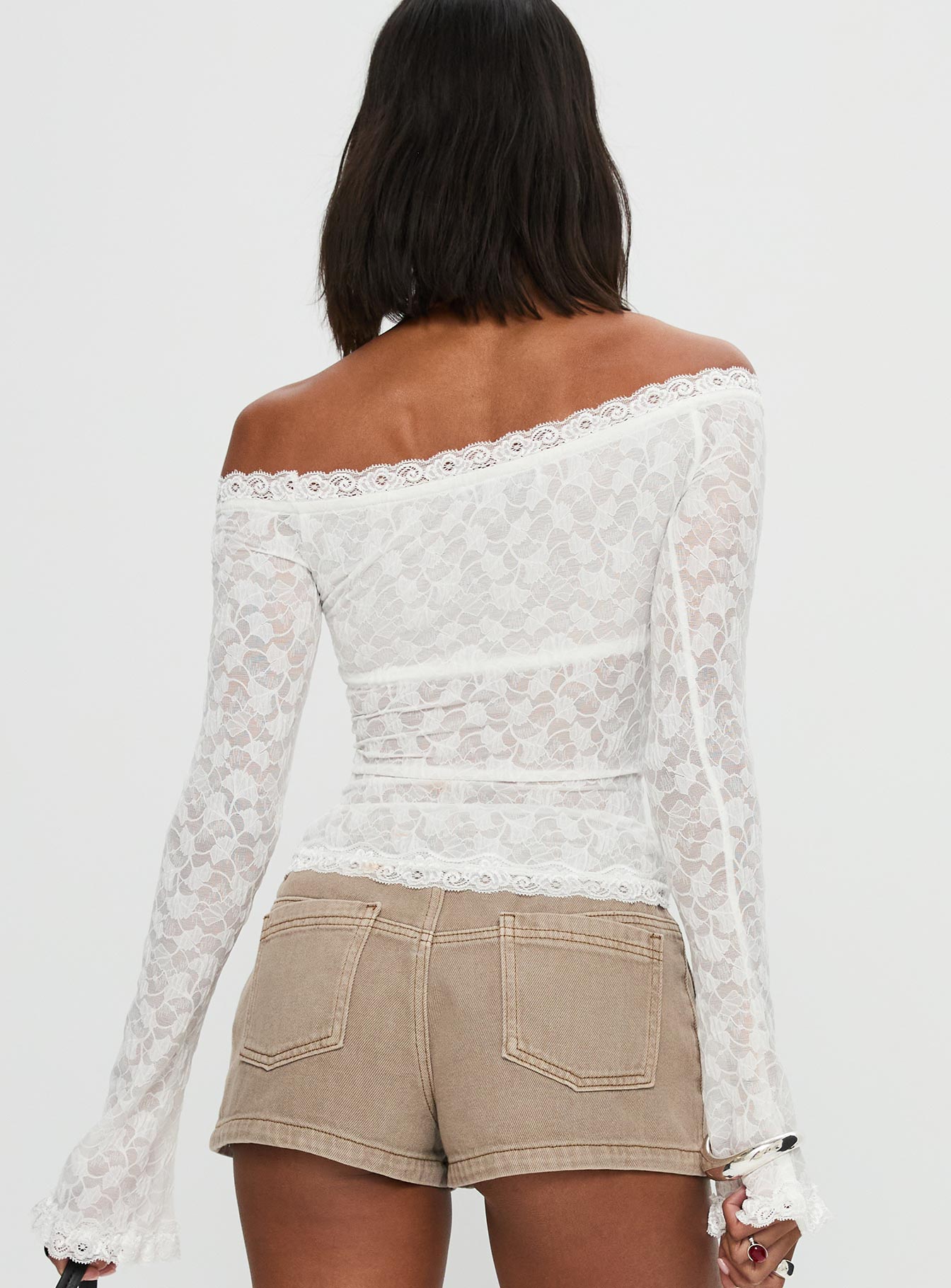Mochapella Off The Shoulder Top White