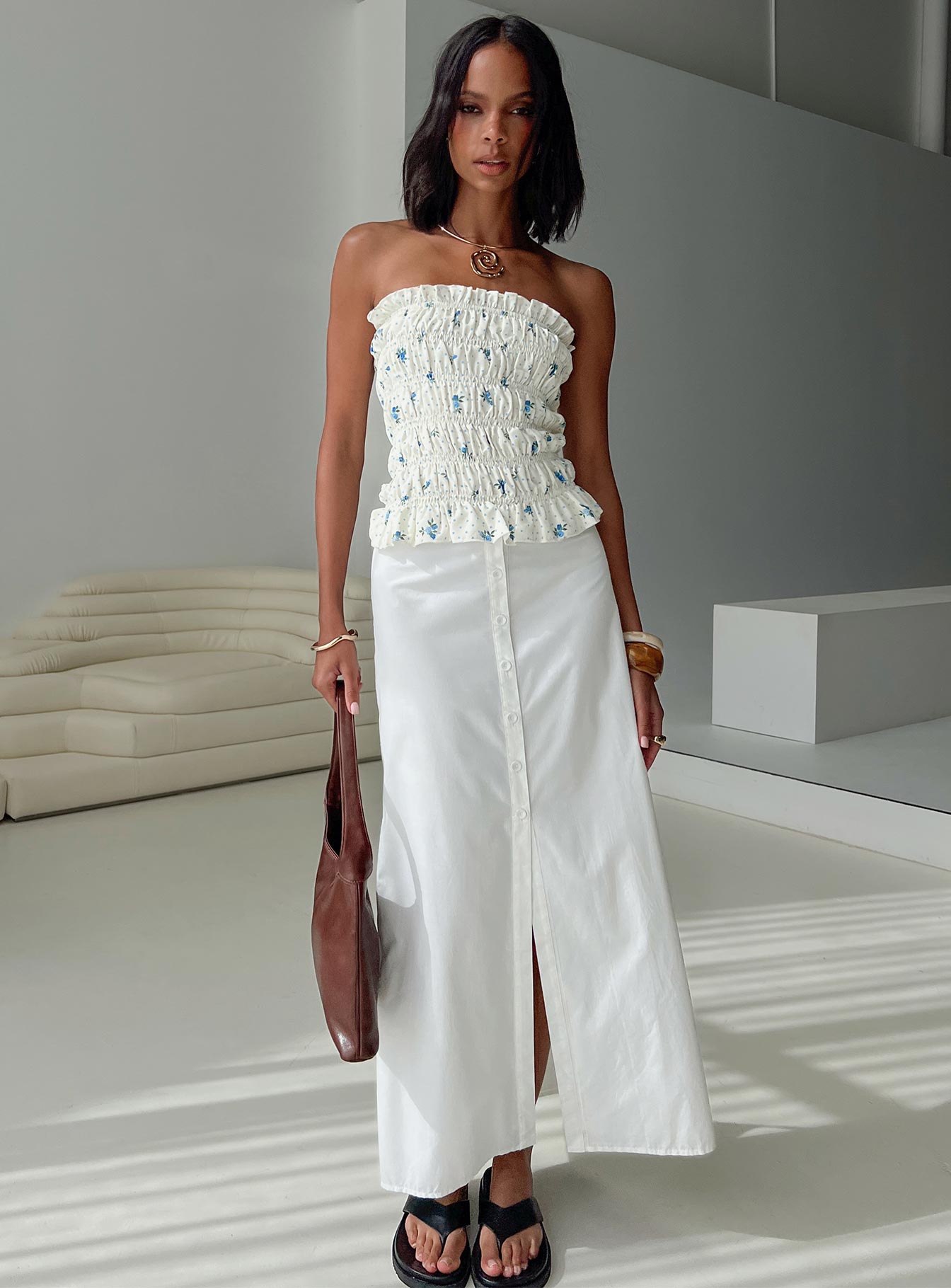 Jasmira Maxi Skirt White